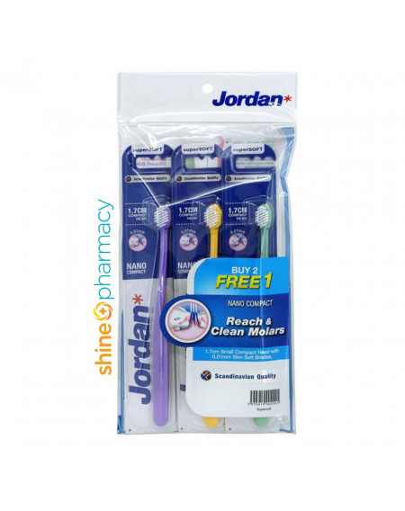 Jordan Toothbrush Nano Compact [supersoft] Buy 2 Free 1